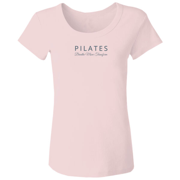 Women's Fitted T-Shirt Pilates Breathe Move Transform Thumbnail